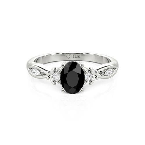 Jeulia Custom Twist Oval Cut Butterfly Engagement Ring Sterling Silver