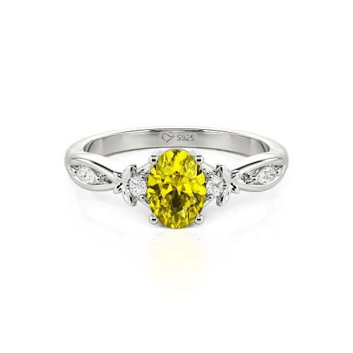 Jeulia Custom Twist Oval Cut Butterfly Engagement Ring Sterling Silver