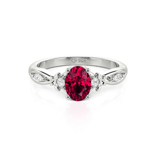 Jeulia Custom Twist Oval Cut Butterfly Engagement Ring Sterling Silver