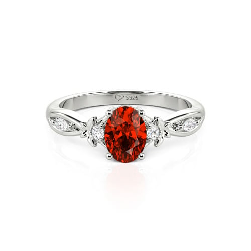 Jeulia Custom Twist Oval Cut Butterfly Engagement Ring Sterling Silver