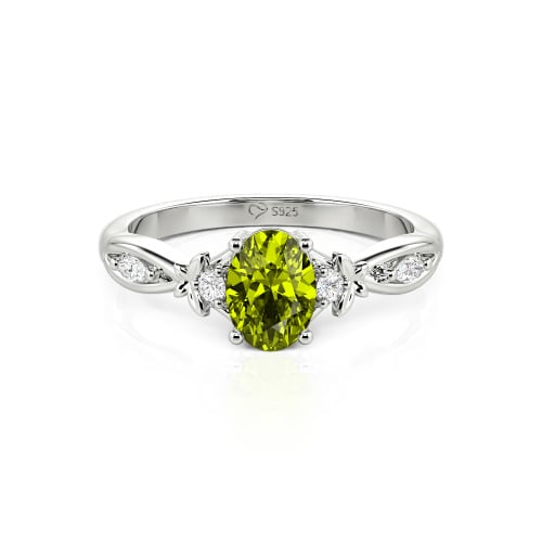 Jeulia Custom Twist Oval Cut Butterfly Engagement Ring Sterling Silver