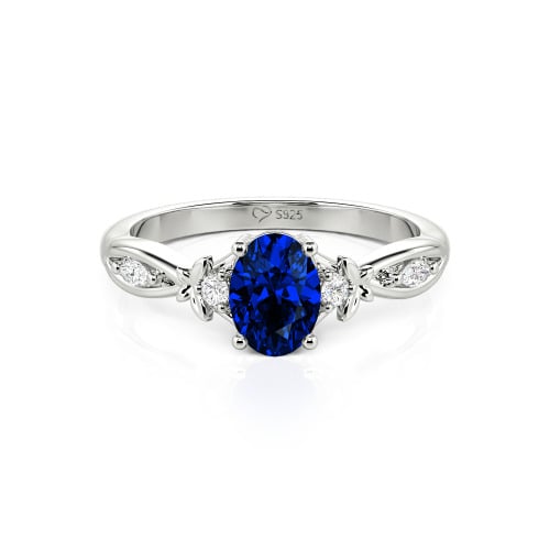 Jeulia Custom Twist Oval Cut Butterfly Engagement Ring Sterling Silver