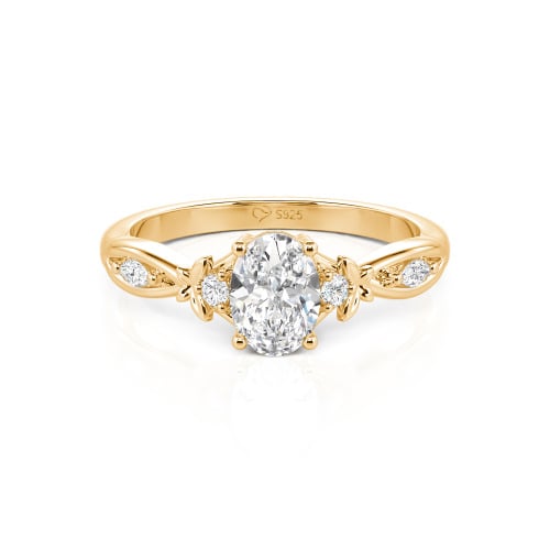Jeulia Custom Twist Oval Cut Butterfly Engagement Ring Sterling Silver