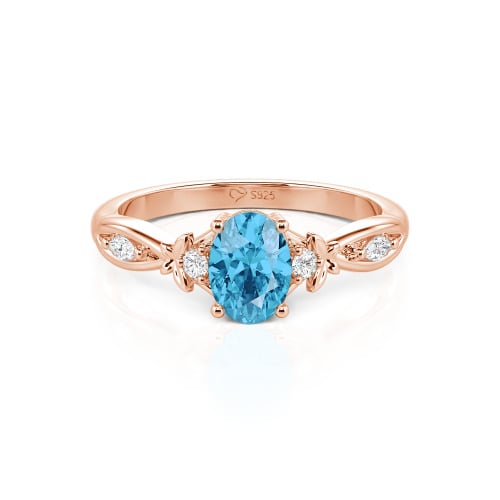 Jeulia Custom Twist Oval Cut Butterfly Engagement Ring Sterling Silver