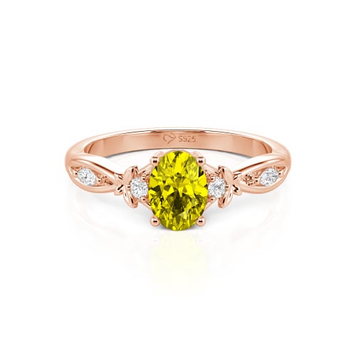 Jeulia Custom Twist Oval Cut Butterfly Engagement Ring Sterling Silver
