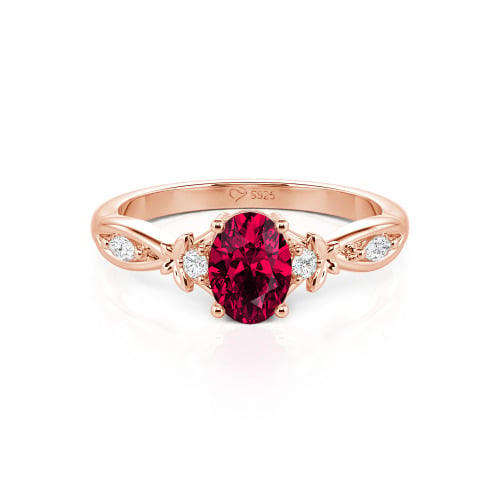 Jeulia Custom Twist Oval Cut Butterfly Engagement Ring Sterling Silver