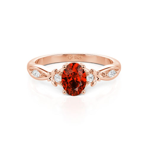 Jeulia Custom Twist Oval Cut Butterfly Engagement Ring Sterling Silver