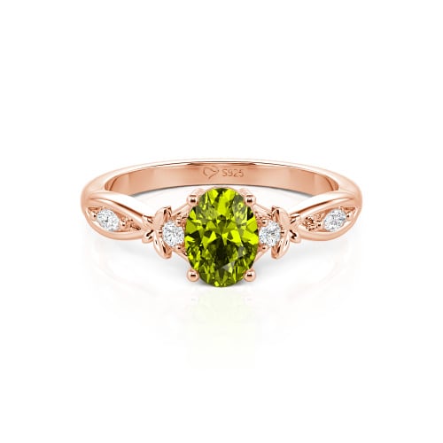 Jeulia Custom Twist Oval Cut Butterfly Engagement Ring Sterling Silver