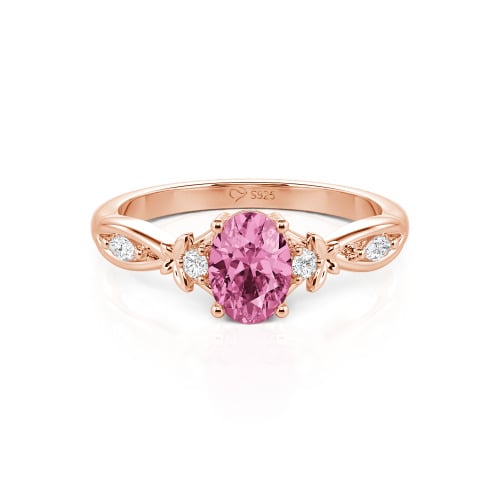 Jeulia Custom Twist Oval Cut Butterfly Engagement Ring Sterling Silver