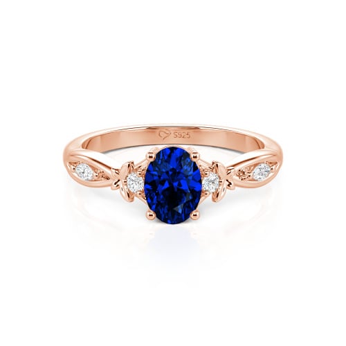 Jeulia Custom Twist Oval Cut Butterfly Engagement Ring Sterling Silver
