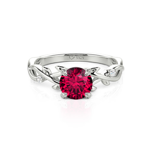 Jeulia Custom Twist Leaf Round Engagement Ring