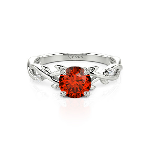 Jeulia Custom Twist Leaf Round Engagement Ring