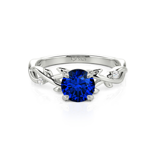 Jeulia Custom Twist Leaf Round Engagement Ring