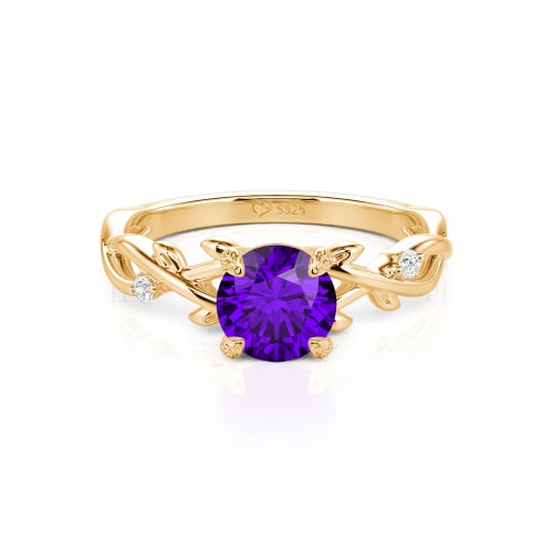Jeulia Custom Twist Leaf Round Engagement Ring