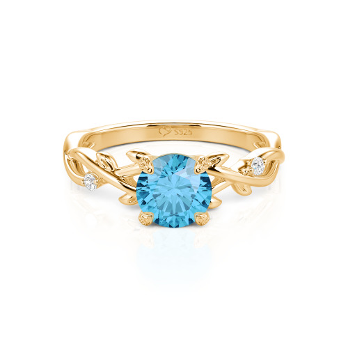 Jeulia Custom Twist Leaf Round Engagement Ring