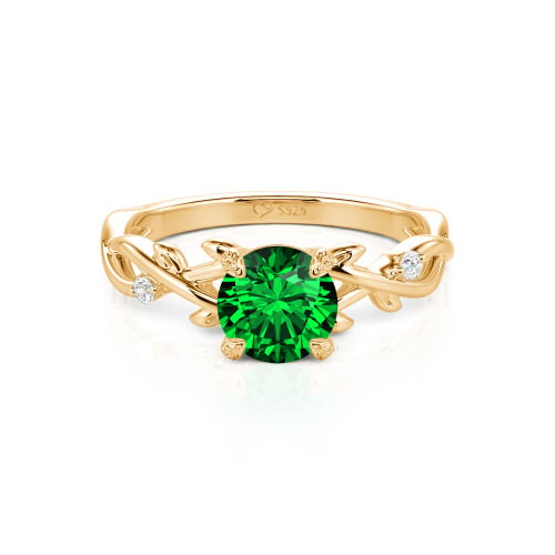 Jeulia Custom Twist Leaf Round Engagement Ring