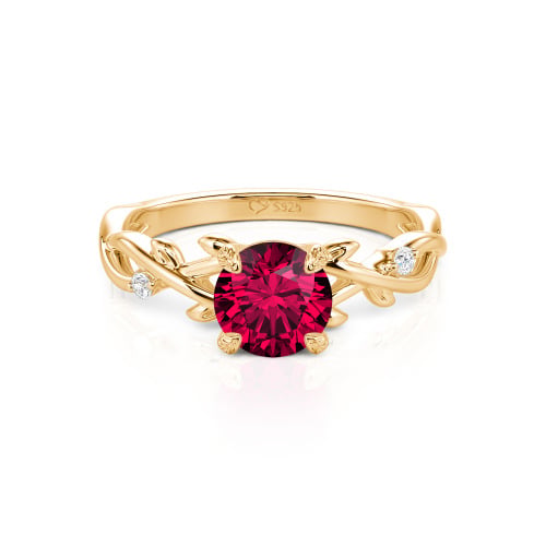 Jeulia Custom Twist Leaf Round Engagement Ring
