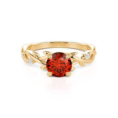 Jeulia Custom Twist Leaf Round Engagement Ring