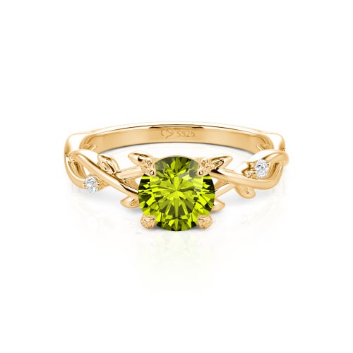 Jeulia Custom Twist Leaf Round Engagement Ring