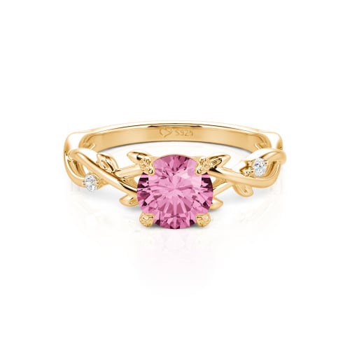 Jeulia Custom Twist Leaf Round Engagement Ring