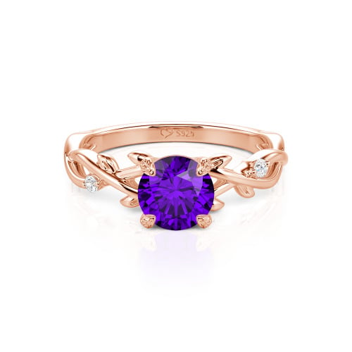 Jeulia Custom Twist Leaf Round Engagement Ring