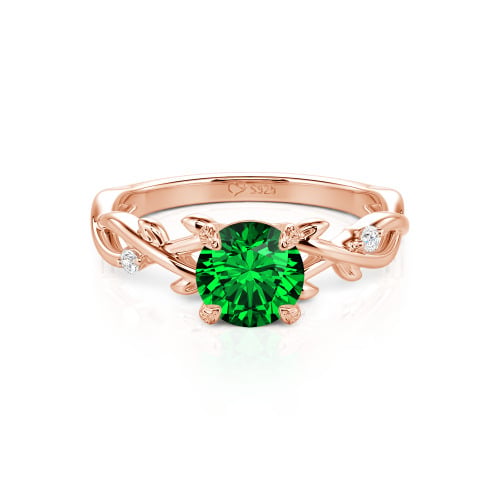 Jeulia Custom Twist Leaf Round Engagement Ring