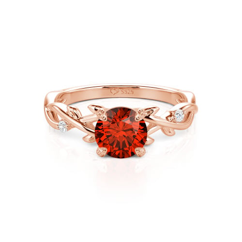 Jeulia Custom Twist Leaf Round Engagement Ring