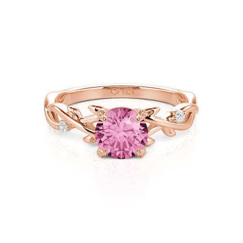 Jeulia Custom Twist Leaf Round Engagement Ring