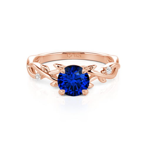 Jeulia Custom Twist Leaf Round Engagement Ring