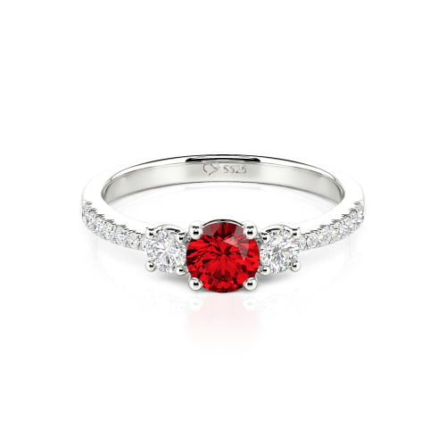 Jeulia Custom Three Stone Lab Grown Gemstone Engagement Ring