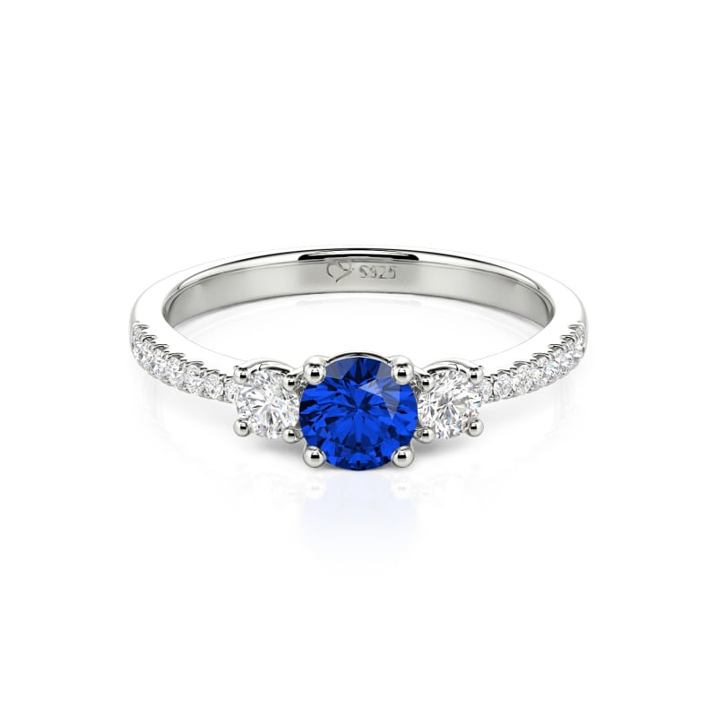 Jeulia Custom Three Stone Lab Grown Gemstone Engagement Ring