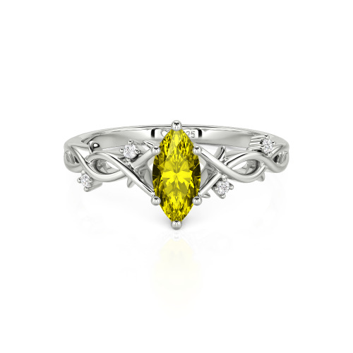 Jeulia Custom Twist Thorn Marquise Cut Engagement Ring