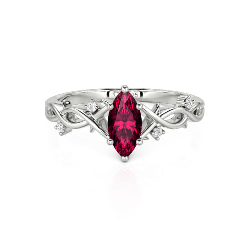 Jeulia Custom Twist Thorn Marquise Cut Engagement Ring