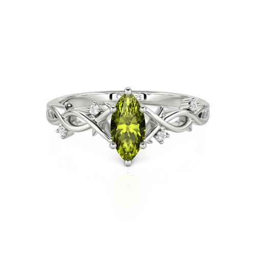 Jeulia Custom Twist Thorn Marquise Cut Engagement Ring