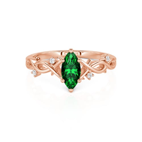 Jeulia Custom Twist Thorn Marquise Cut Engagement Ring