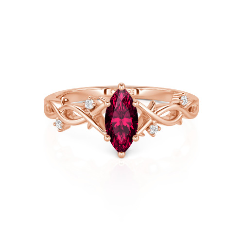 Jeulia Custom Twist Thorn Marquise Cut Engagement Ring