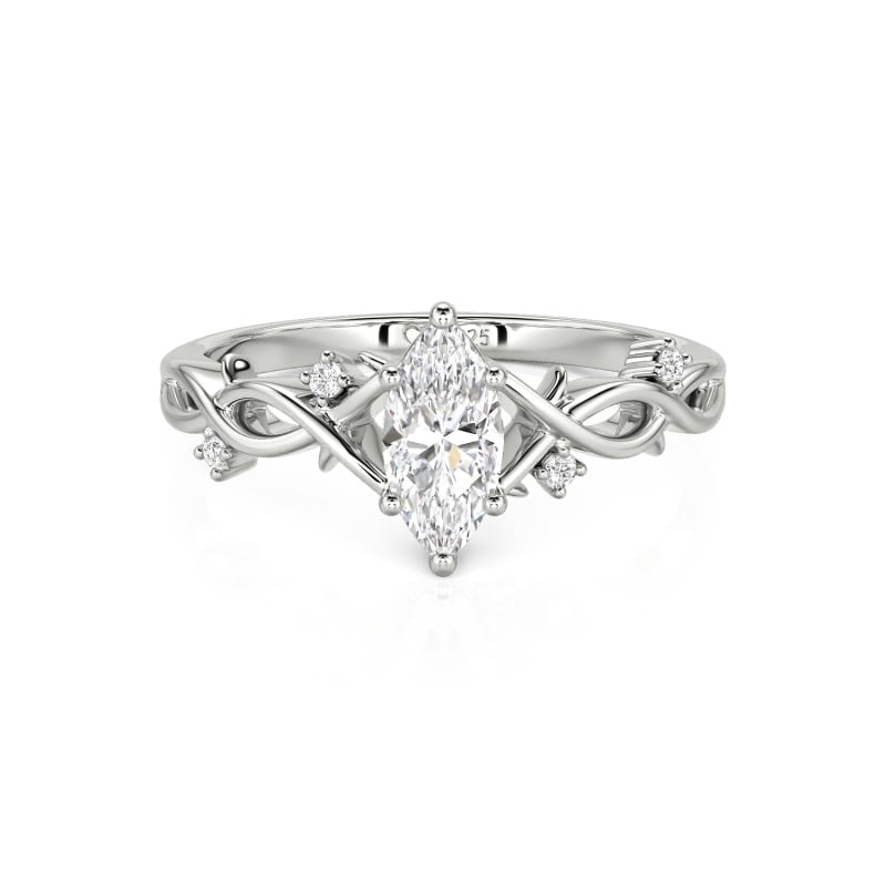 Jeulia Custom Twist Thorn Marquise Cut Engagement Ring