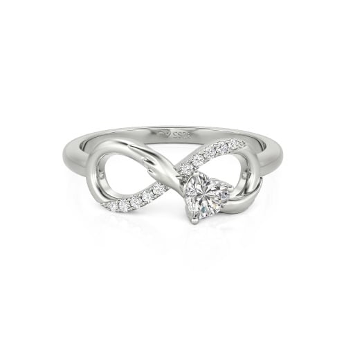Jeulia Infinity Heart Wedding Ring Angel Wings Sterling Silver