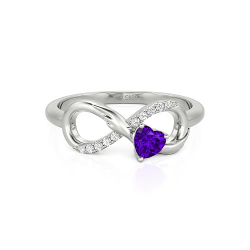 Jeulia Infinity Heart Wedding Ring Angel Wings Sterling Silver