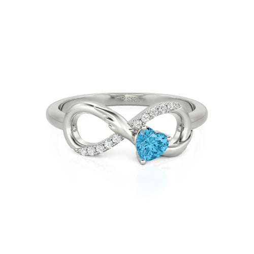 Jeulia Infinity Heart Wedding Ring Angel Wings Sterling Silver
