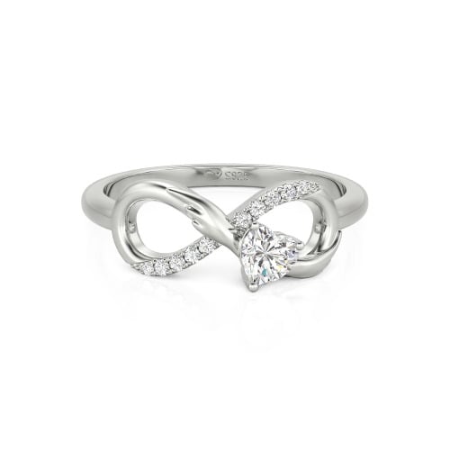 Jeulia Infinity Heart Wedding Ring Angel Wings Sterling Silver