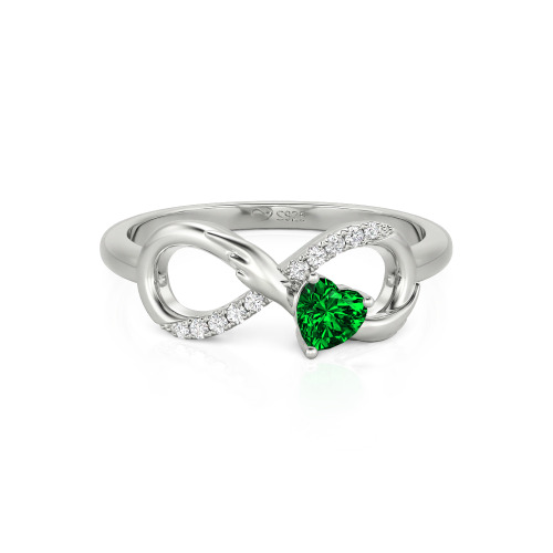 Jeulia Infinity Heart Wedding Ring Angel Wings Sterling Silver