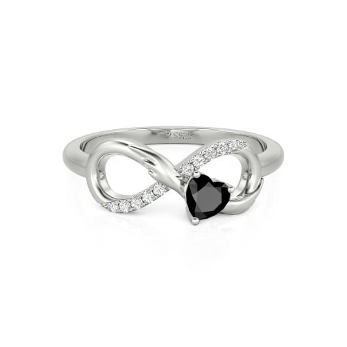 Jeulia Infinity Heart Wedding Ring Angel Wings Sterling Silver