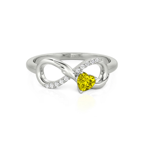 Jeulia Infinity Heart Wedding Ring Angel Wings Sterling Silver