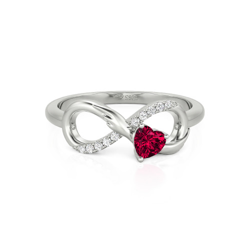 Jeulia Infinity Heart Wedding Ring Angel Wings Sterling Silver