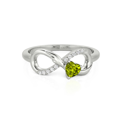 Jeulia Infinity Heart Wedding Ring Angel Wings Sterling Silver