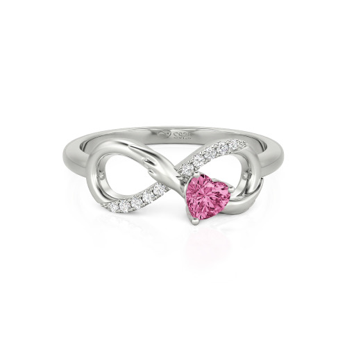 Jeulia Infinity Heart Wedding Ring Angel Wings Sterling Silver