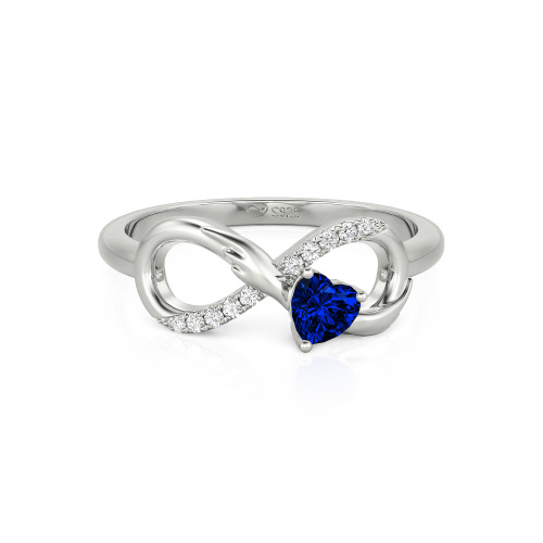 Jeulia Infinity Heart Wedding Ring Angel Wings Sterling Silver
