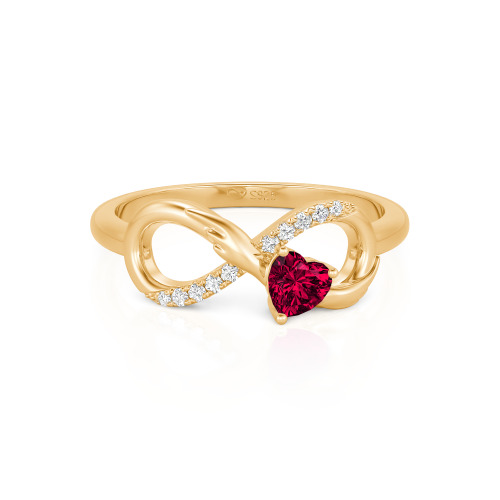 Jeulia Infinity Heart Wedding Ring Angel Wings Sterling Silver