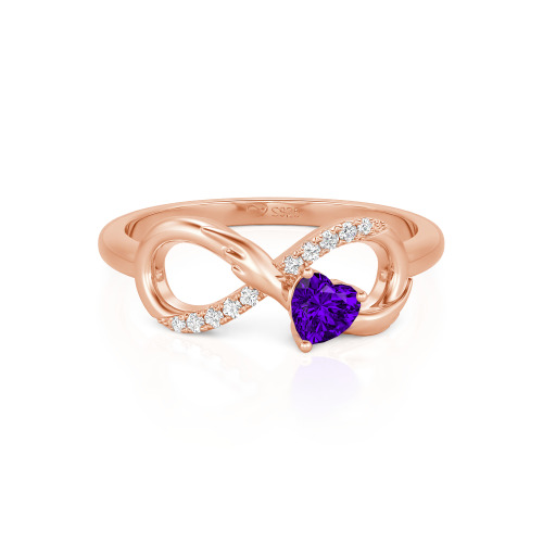 Jeulia Infinity Heart Wedding Ring Angel Wings Sterling Silver